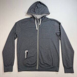 Vuori Movement Hoodie Men's S Gray Full Zip Drawstring Pockets Sweatshirt Logo